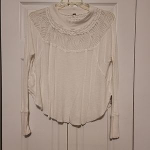 Free People knitted with lace insert top, size XS